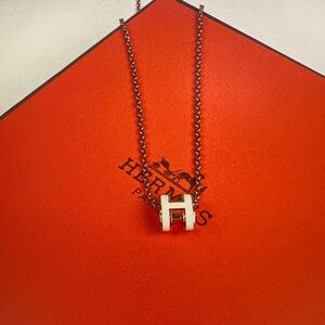Hermes Pooh Necklace Collection White Titanium Necklace Golden